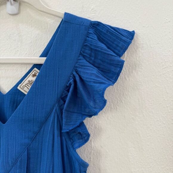 Mille Resort & Travel Women’s XXS Blue Midi Catarina Dress Pockets Beach Summer - Picture 4 of 11